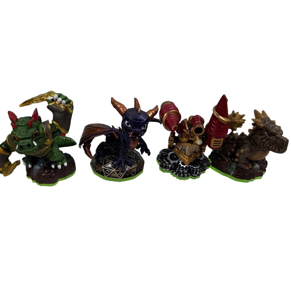 Lot Of 4 Skylanders Dino-Rang, Spyro, Drill Sergeant, Prism Break 2011 Spyro